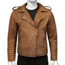 James Brown Padded Motorcycle Leather Jacket